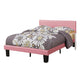 Traditional Wooden Full Bed with Faux Leather Upholstery Pink BM233112