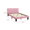 Traditional Wooden Full Bed with Faux Leather Upholstery Pink BM233112