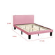 Traditional Wooden Full Bed with Faux Leather Upholstery Pink BM233112
