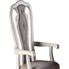 Armchair | Wood | Button Tufted Back | Set of 2 | Cream & Gray