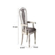 Armchair | Wood | Button Tufted Back | Set of 2 | Cream & Gray