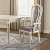 Armchair | Wood | Button Tufted Back | Set of 2 | Cream & Gray