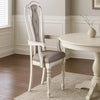 Armchair | Wood | Button Tufted Back | Set of 2 | Cream & Gray