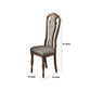 Wooden Dining Chair with Button Tufted Back Set of 2 Brown and Gray By Casagear Home BM233133