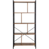 4 Tier Wood and Metal Bookcase with Crossbars, Brown and Black By Casagear Home