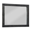 Rustic Style Wooden Frame Rectangular Beveled Mirror, Gray