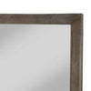 Mid Century Style Wooden Frame Mirror with Rough Hewn Saw Details, Brown