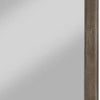 Mid Century Style Wooden Frame Mirror with Rough Hewn Saw Details Brown BM233149