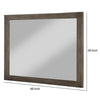 Mid Century Style Wooden Frame Mirror with Rough Hewn Saw Details, Brown