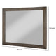 Mid Century Style Wooden Frame Mirror with Rough Hewn Saw Details, Brown