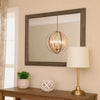 Mid Century Style Wooden Frame Mirror with Rough Hewn Saw Details, Brown