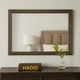 Mid Century Style Wooden Frame Mirror with Rough Hewn Saw Details, Brown