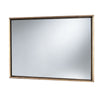 Rectangular Wooden Frame Incased Mirror with Raised Edges, Natural Brown