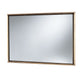 Rectangular Wooden Frame Incased Mirror with Raised Edges, Natural Brown