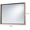 Rectangular Wooden Frame Incased Mirror with Raised Edges, Natural Brown
