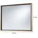 Rectangular Wooden Frame Incased Mirror with Raised Edges, Natural Brown