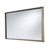 Rectangular Wooden Frame Incased Mirror with Raised Edges, Natural Brown