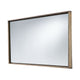 Rectangular Wooden Frame Incased Mirror with Raised Edges, Natural Brown
