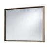 Rectangular Wooden Frame Incased Mirror with Raised Edges, Natural Brown