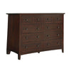 Transitional Style 8 Drawer Wooden Dresser with Bevel Floating Top, Brown