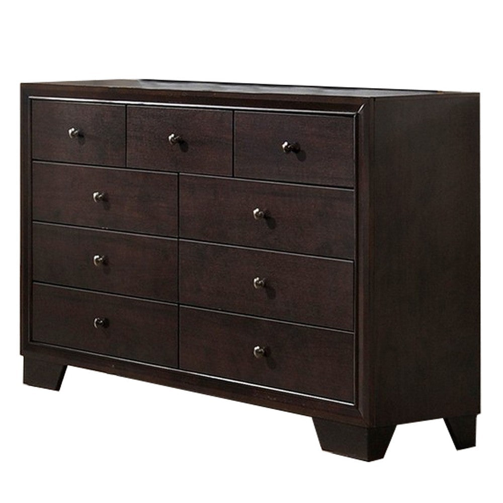 Dresser | Wood | 9 Spacious Drawers | Brown