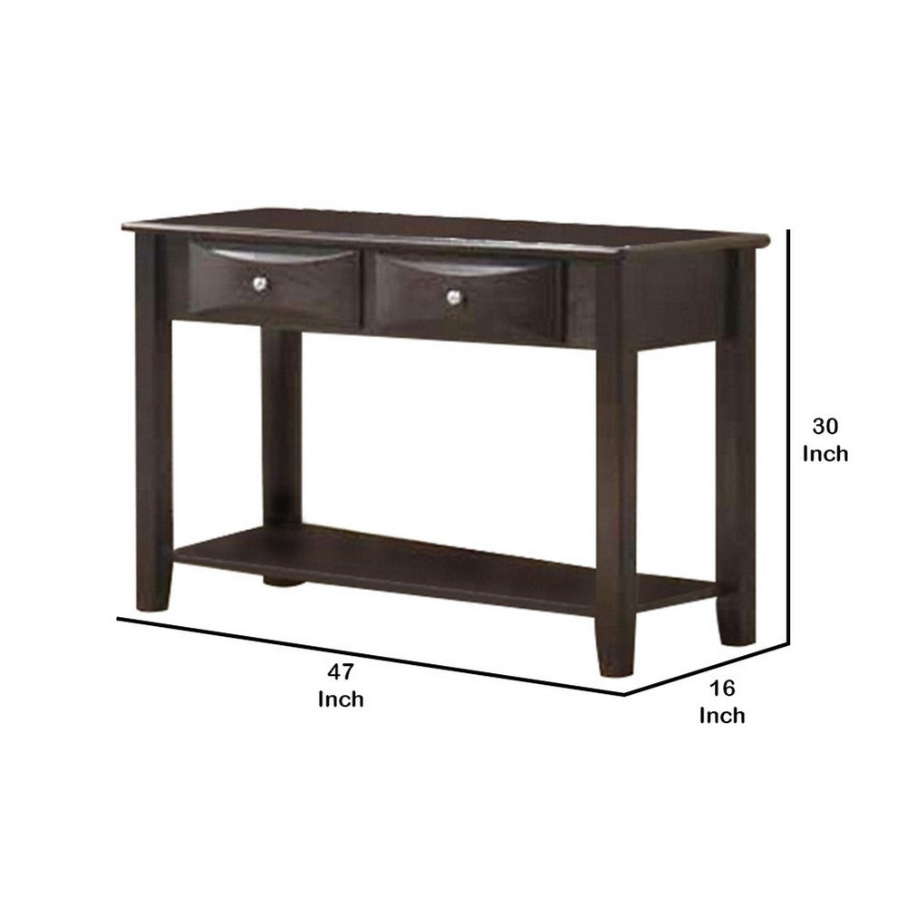 Console Table | Wood | 2 Spacious Drawers | Brown