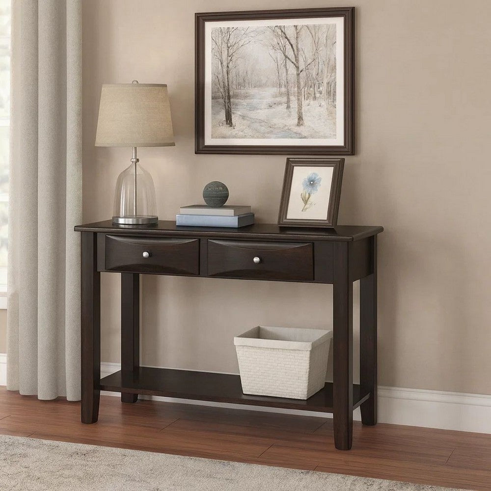 Console Table | Wood | 2 Spacious Drawers | Brown
