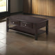 Coffee Table | Wood | 2 Spacious Drawers | Brown