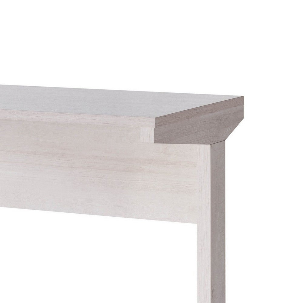 30 Inch Rectangular Wooden Desk with L Legs, White By Casagear Home