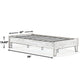 Wooden Twin Platform Bed with Grains Off White By Casagear Home BM233200
