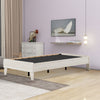 Wooden Twin Platform Bed with Grains, Off White By Casagear Home