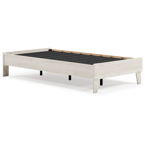 Twin Platform Bed | Wood | Grains | Off White