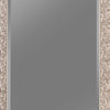 Floor Mirror | Rectangular Beveled Accent | Glitter Mosaic Pattern | Silver BM233237