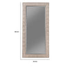 Floor Mirror | Rectangular Beveled Accent | Glitter Mosaic Pattern | Silver BM233237