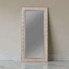 Floor Mirror | Rectangular Beveled Accent | Glitter Mosaic Pattern | Silver