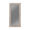 Floor Mirror | Rectangular Beveled Accent | Glitter Mosaic Pattern | Silver BM233237