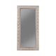 Floor Mirror | Rectangular Beveled Accent | Glitter Mosaic Pattern | Silver BM233237