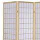 Room Divider | 3 Panel Foldable | Wood Frame | Grid Design | Brown