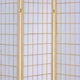 Room Divider | 3 Panel Foldable | Wood Frame | Grid Design | Brown