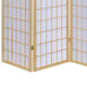 Room Divider | 3 Panel Foldable | Wood Frame | Grid Design | Brown