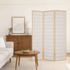 Room Divider | 3 Panel Foldable | Wood Frame | Grid Design | Brown