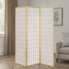 Room Divider | 3 Panel Foldable | Wood Frame | Grid Design | Brown