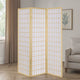 Room Divider | 3 Panel Foldable | Wood Frame | Grid Design | Brown