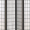 Room Divider | 4 Panel Foldable | Wood Frame | Grid Design | Black