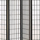 Room Divider | 4 Panel Foldable | Wood Frame | Grid Design | Black