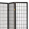 Room Divider | 4 Panel Foldable | Wood Frame | Grid Design | Black
