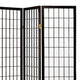 Room Divider | 4 Panel Foldable | Wood Frame | Grid Design | Black
