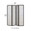 Room Divider | 4 Panel Foldable | Wood Frame | Grid Design | Black