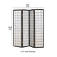 Room Divider | 4 Panel Foldable | Wood Frame | Grid Design | Black