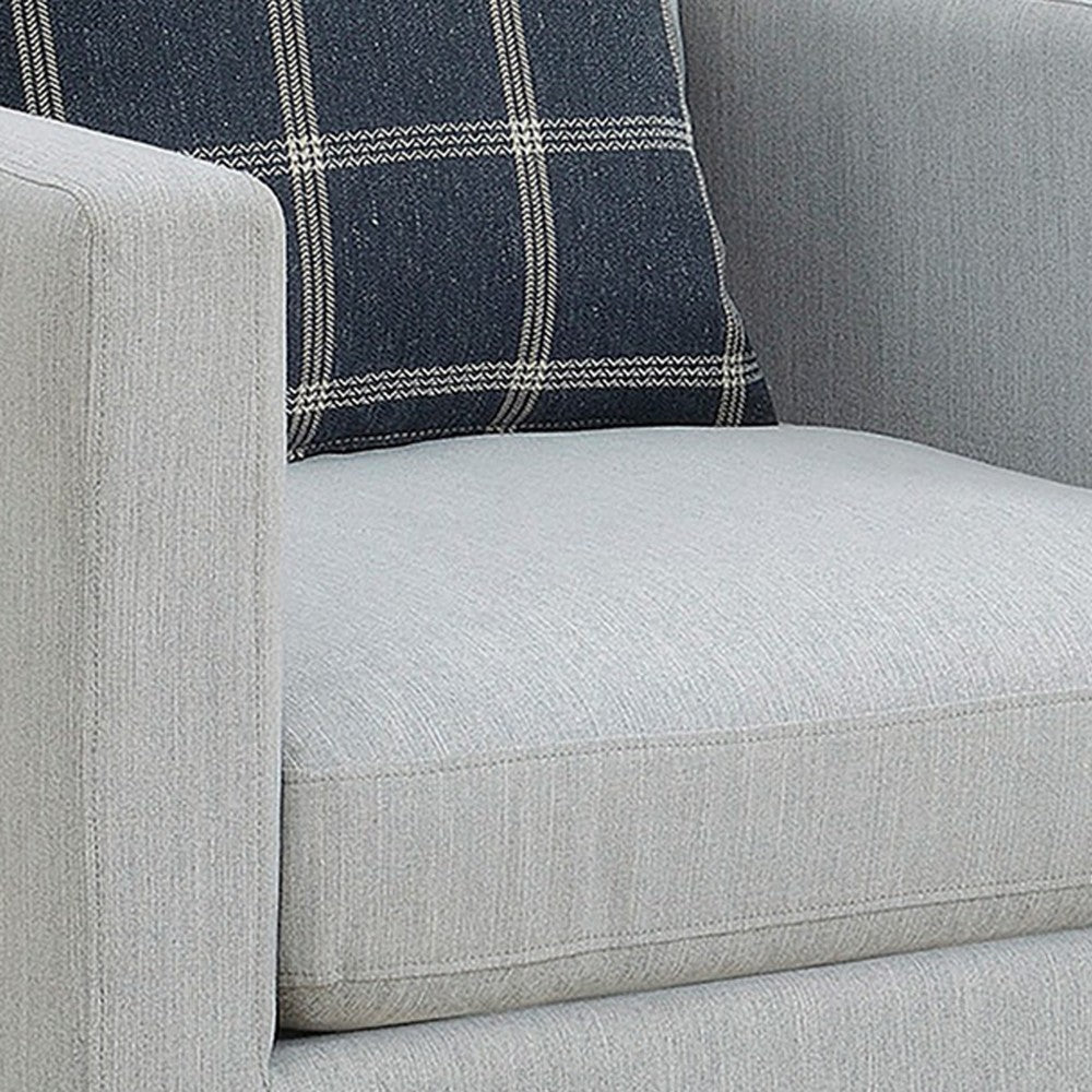 Fabric Upholstered Arm Chair with Reversible Cushions and Pillows Gray BM233245